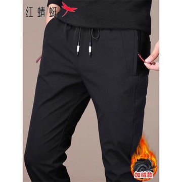 紅蜻蜓秋季休閑褲男士小腳褲2025年新款潮流直筒運動長褲子男褲冬