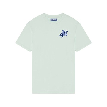 Portisol 海龜刺繡 有機棉 T 恤（太平洋、M）