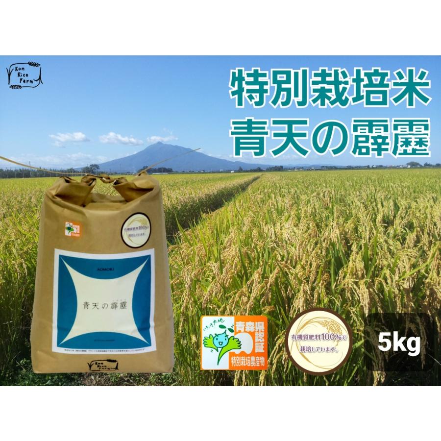 青天の霹靂　KonRiceFarm　5kg　新米　青森県産米　特別栽培米　有機質肥料100％栽培　精米　令和5年度産　LINEショッピング
