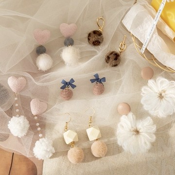 🔥現貨24H秒出🔥毛線垂墜耳環 手作耳環 毛線耳環 森系耳環 垂墜耳環 可愛耳環 文青耳環 韓系耳環 小眾耳環 編織耳環