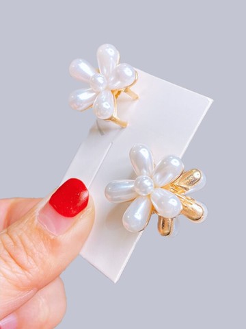 珍珠花朵小抓夾公主女童成人可愛小花夾子頭飾簡約發夾盤發裝飾品