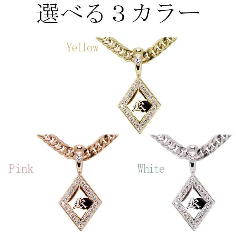 ネックレス 18k メンズ 喜平 18金 イニシャルペンダント ガーネット