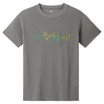 ├登山樂┤日本 mont-bell wic.t Natural Logo童款短袖排T 深灰 # 1114484DGY