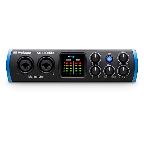 PreSonus Studio 24c オーディオ MIDIインターフェース 24Bit 192kHz 2入出力USB-C互換 Studio One