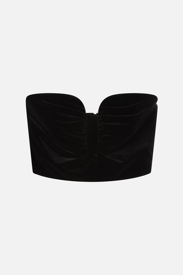 SELF PORTRAIT velvet strapless top Woman