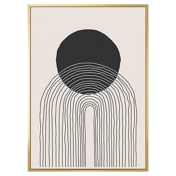 菠蘿選畫所 點線圓舞曲II APGS3434G 40 x 30cm 畫框 幾何裝飾畫  金色