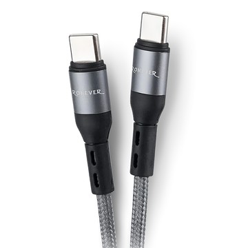 RONEVER 鋁合金編織充電線 C-C 43g  180cm  太空灰  1條