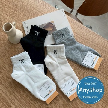 Anyshop韓國襪 蝴蝶結腳踝襪 踝襪 縮口 女孩襪子 韓國襪子 韓國襪 學生襪 女襪05402