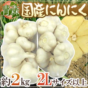 青森県 ”国産にんにく” 約2kg 等級A B 2Lサイズ以上 送料無料