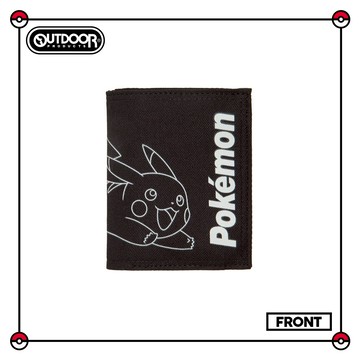 【OUTDOOR】寶可夢Pokemon-夜光皮卡丘對折短夾-黑色