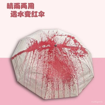 ✨桃園有貨✨防曬夜行學生遇水變色雨傘夜行反光雨傘自動防曬折疊變色兩用晴雨 19VZ