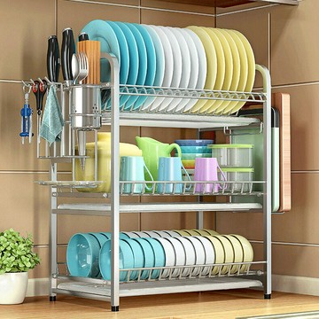 【台灣現貨】免運 多功能廚房收納瀝水架碗筷架碗盤架瀝水籃三層置物架