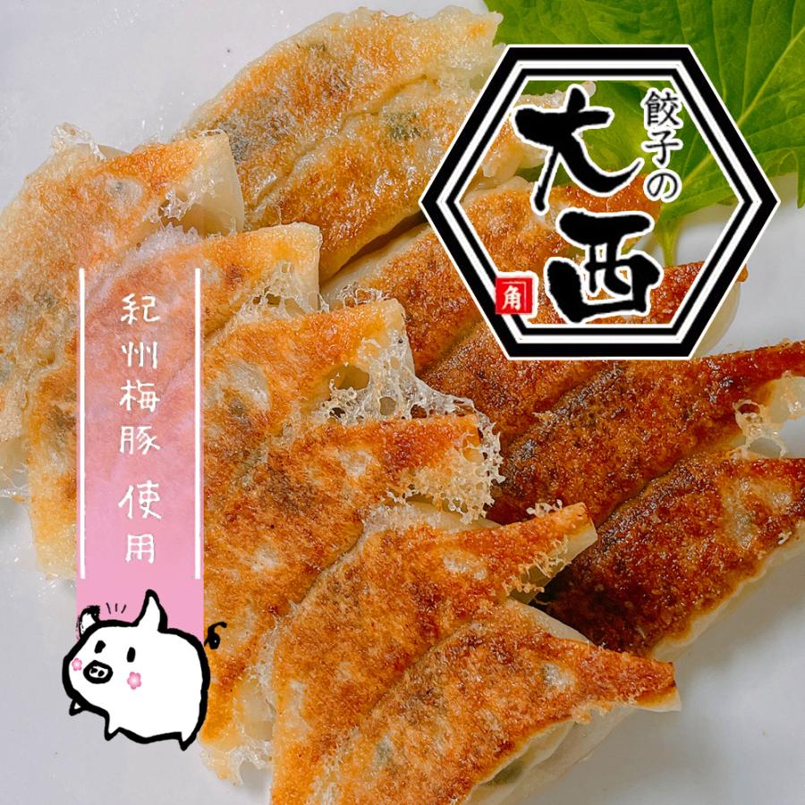 餃子の大西 紀州うめ豚・紀州南高梅 “宝梅” 使用 和歌山冷凍生ギョウザ 2種セット 50個