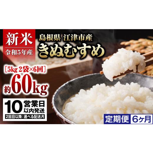 ふるさと納税 島根県 江津市  島根県 江津市産 邑智郡産  きぬむすめ 10kg×6回令和5年産 新米 白米FY-2