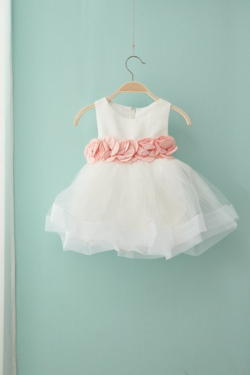 HAO.HAO kids 粉玫瑰網紗裙