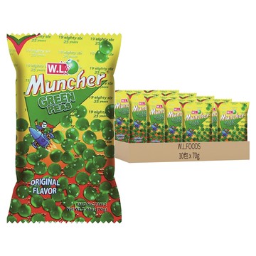 W.L.FOODS Muncher 調味青豌豆 香脆爽口超涮嘴 獨立包裝  70g  10包