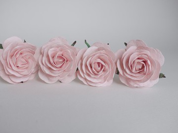 紙花，10朵。 DIY 玫瑰花中心裝飾，尺寸 7.0 厘米，淡粉色