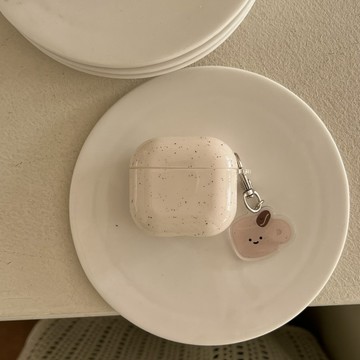 lulu|韓系潑墨咖啡豆掛件耳機殼 適用於AirPodspro3二代保護套 airpods4/2/3殼軟殼