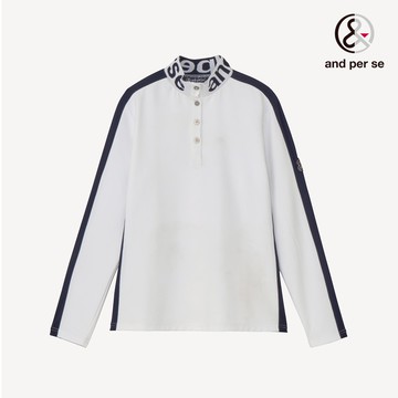 【and per se】女款高彈性材質吸汗速乾UV防護白色立領衫 DLW29385