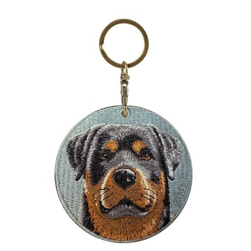 EMJOUR 雙面刺繡吊飾 -羅威納犬 | 仿真刺繡