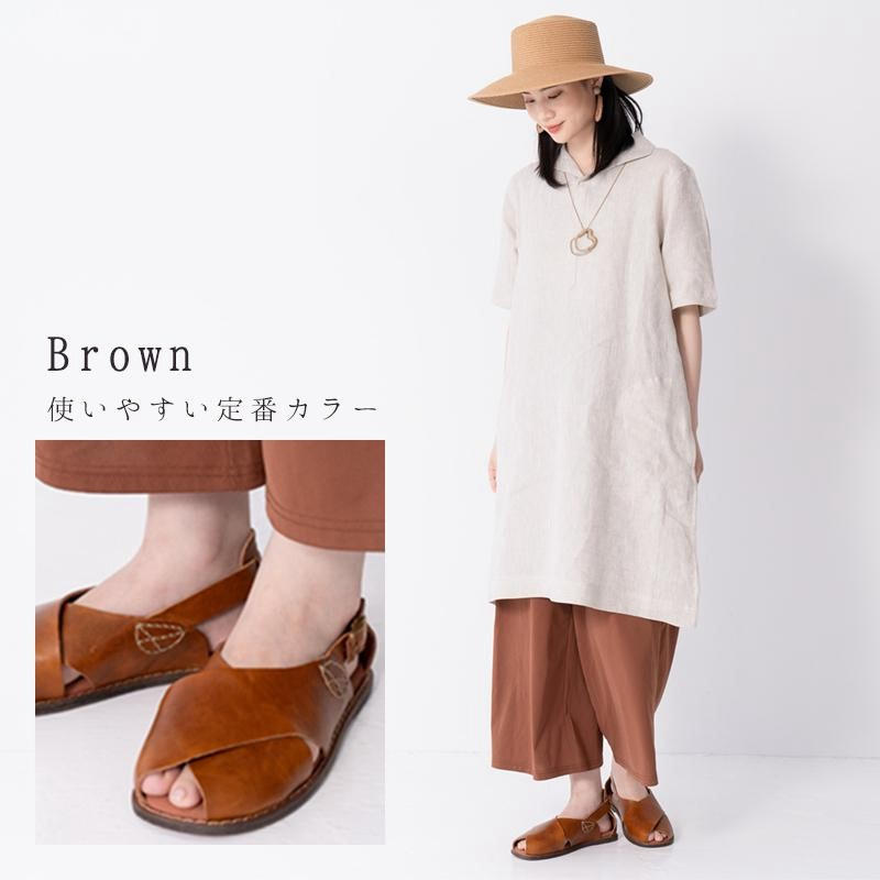 レザーサンダル クロスサンダル レザー サンダル レディース