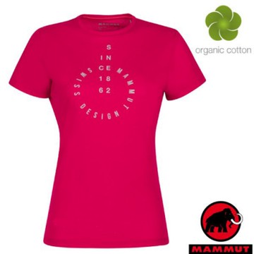 長毛象 女新款 Seile 天然有 機棉透氣吸汗圓領短袖T恤_夕陽紅