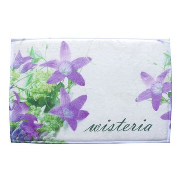 法蘭絨防滑吸水地墊-深情桔梗