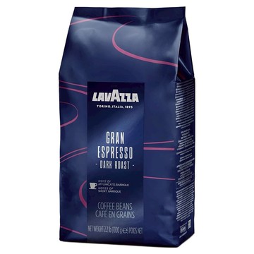 LAVAZZA 濃烈義式 Gran Espresso 義大利原裝進口 傳統義大利風味配方 黑巧克力、奶油香氣 豐富而均衡  咖啡豆(無研磨)  1kg  1包