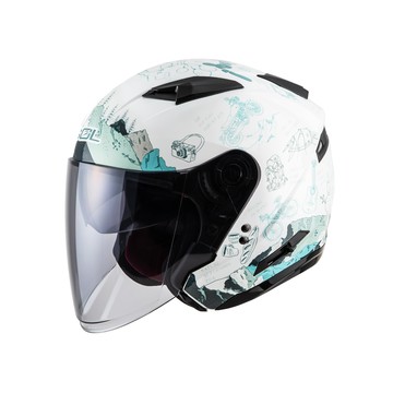 SOL SO-7E 探險者_白/綠 開放式安全帽