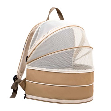 摩達客-可拉展旅行寵物透氣帳篷雙肩背包-三色可選/5KG以下狗貓兔適用/卡其色_廠商直送