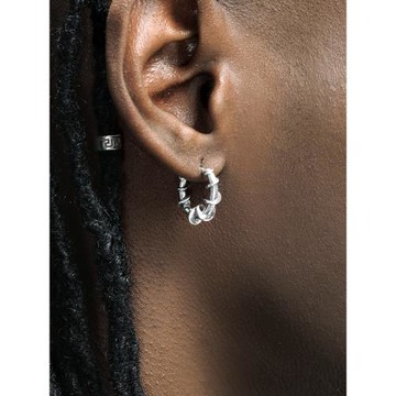 GRGR S925純銀荊棘纏繞耳環男嘻哈潮流小眾設計耳圈簡約單只耳飾