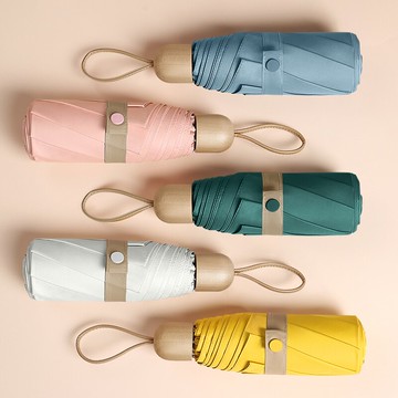 迷你便攜超輕八骨五折結實防曬遮陽傘防紫外線太陽傘女晴雨傘兩用