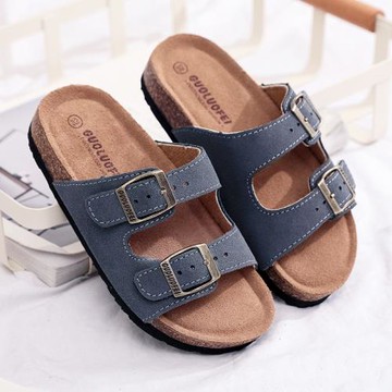 真皮兒童軟木拖鞋夏季小童防滑中大童沙灘鞋親子拖鞋寶寶男女童鞋