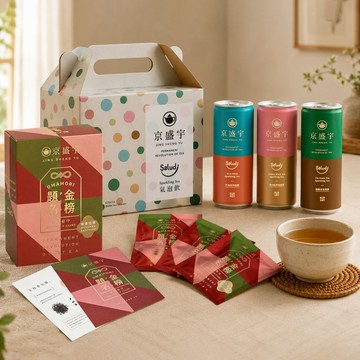 【京盛宇】金榜題名氣泡御守組-桂香包種茶包+台灣茶氣泡飲｜240mlx6罐