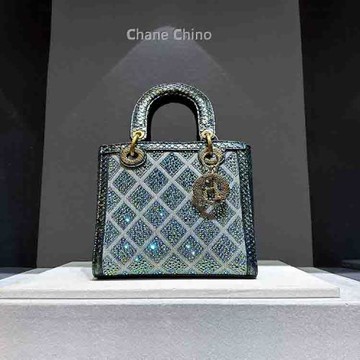 香港品牌菱格滿鉆戴妃包包女2023新款時尚輕奢小包百搭手提斜挎包