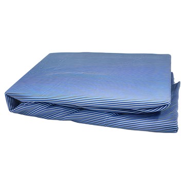 LAMINA 樂米娜 涼感針織條紋床包  藍色  雙人  床包