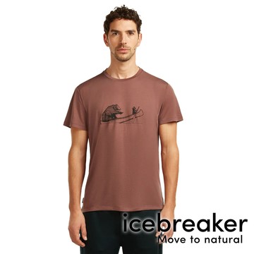 【icebreaker】男 Core天絲圓領短袖上衣(獨木舟夥伴)『豆莢棕』0A57GM 戶外 露營 登山 健行 休閒 時尚 出國 旅遊 短袖 上衣