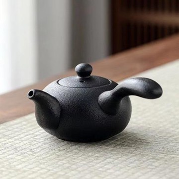 黑陶茶壺功夫茶具側把壺明火煮茶陶瓷提梁壺防燙泡茶帶過濾西施壺