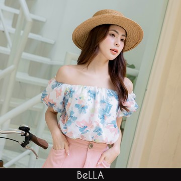 【三件$1500】BeLLA 熱帶雨林上衣 天空藍