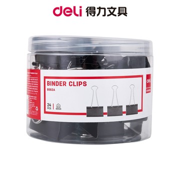 【Deli得力】黑長尾夾41mm-24支(8562A) 台灣發貨｜燕尾夾 文件夾 票夾 辦公用品 文具