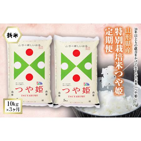 ふるさと納税 山形県産特別栽培米つや姫定期便3回(つや姫10kg×3ヶ月) つやひめ 山形 定期便 米 精米 白米 弁当 ごはん ご飯 コメ おにぎり 送料無.. 山形県