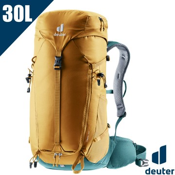【Deuter】TRAIL 30L 輕量拔熱透氣健行登山背包(Airstripes 附防雨套) 3440723 杏仁咖
