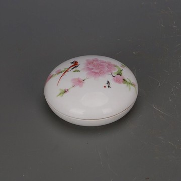 景德鎮廠貨白瓷粉彩粉盒 墨盒 十大瓷廠倉庫庫存老貨積壓文房擺件