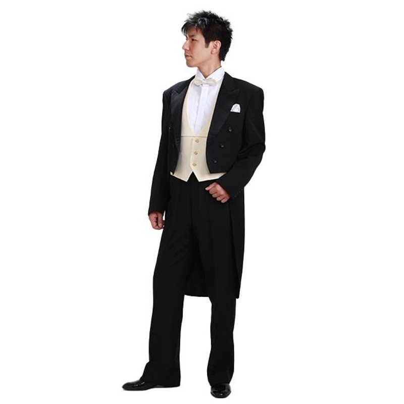 タキシード レンタル 黒エンビ 白ベスト レンタル 新郎 燕尾服 レンタルタキシード 結婚式 スーツ 貸衣装 tuxedo 二次会 往復送料無料 NT-032  | LINEブランドカタログ