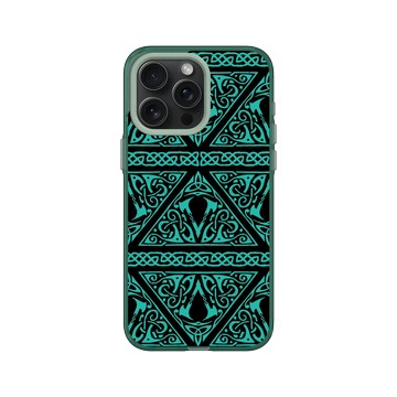 iPhone 15 Pro Max Clear 憂墨綠 - Assassin's Creed - Valhalla - Crest Pattern