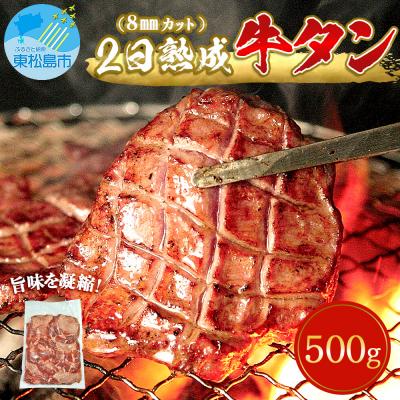 ふるさと納税 東松島市 牛タン 熟成 厚切 牛タン 塩味 500g 冷凍 焼肉 バーベキュー 牛たん 熟成牛たん 宮城県 東