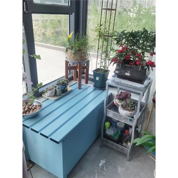 戶外收納柜儲物箱置物藏柜防水雨室外陽臺花園鋁合金長條柜日式