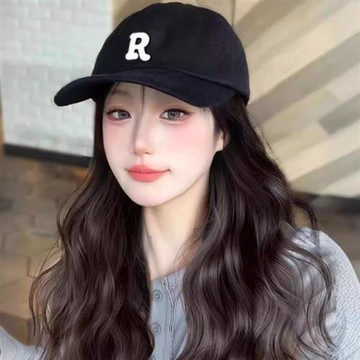 【巴黎精品】現貨+預購 女長假髮片整頂假髮帽子假髮輕量隱形增髮量接髮-一體式棒球帽長捲髮2色a1jk35