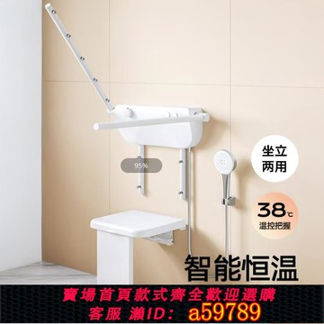 【台灣公司 可打統編】坐式恒溫淋浴器多功能掛墻式折疊座椅老年人洗澡椅淋浴屏花灑扶手