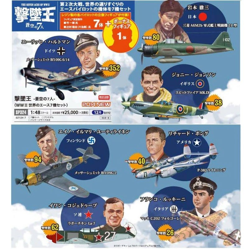 新品即納』{PTM}SP324 1/48 撃墜王 蒼空の7人(WWII 世界のエース7機